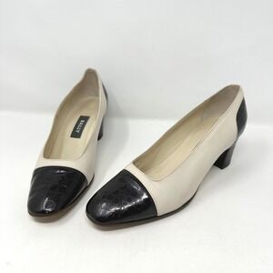 Bally Mariner Cap Toe Leather Pumps Brown‎ Cream Size 7
